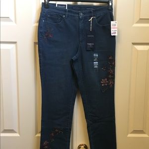Charter Club Straight Leg Embroidered Jeans